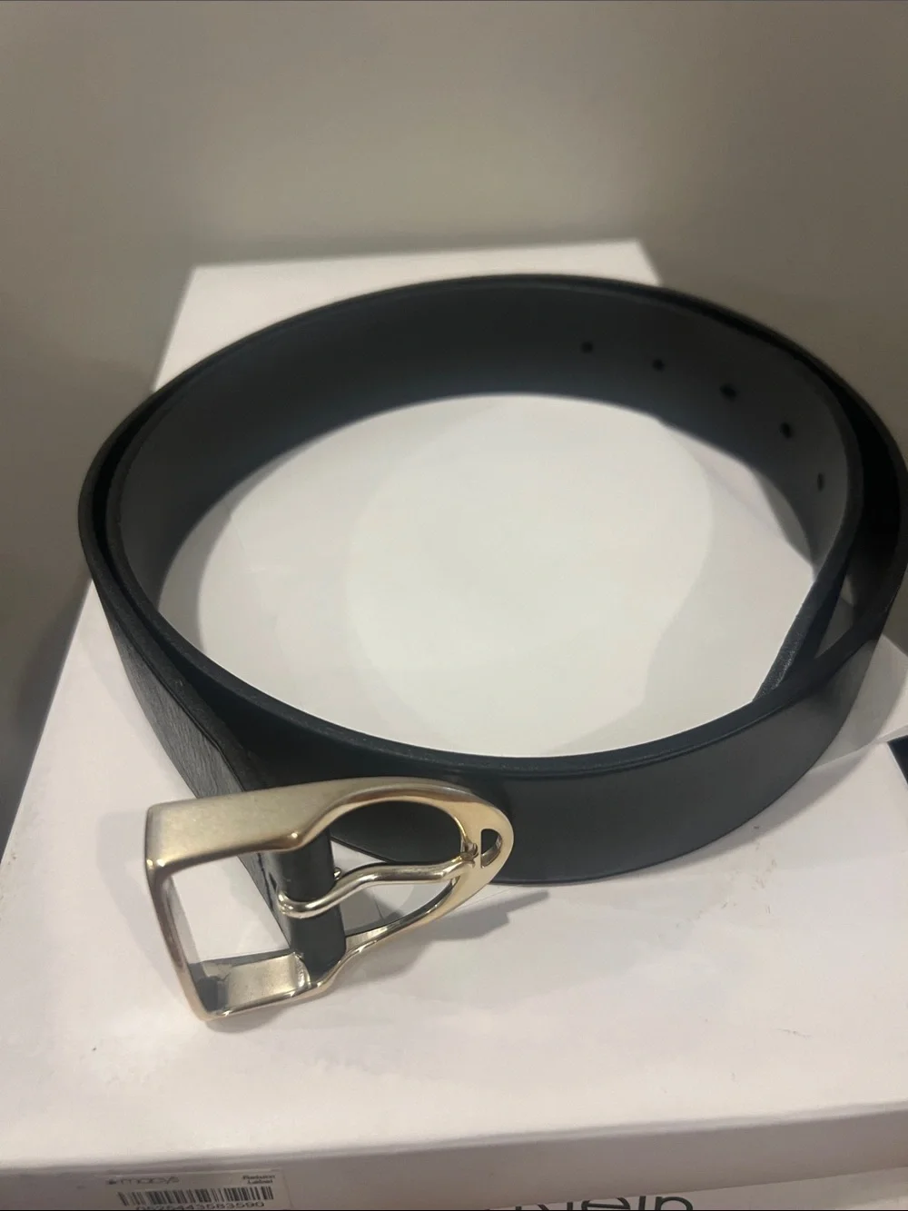 Polo by Ralph Lauren Men's Black Leather Belt with Silver Buckle